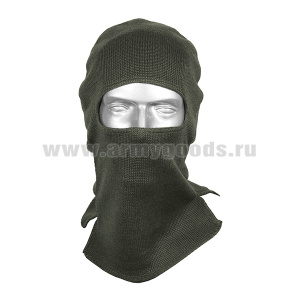 Маска вязаная п/ш (прорезь для глаз, без рта) оливковая