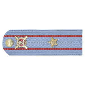 Погоны Полиции (ОВД) на голубую рубашку (без канта), укомпл. мет. фурнитурой (майор) пластик