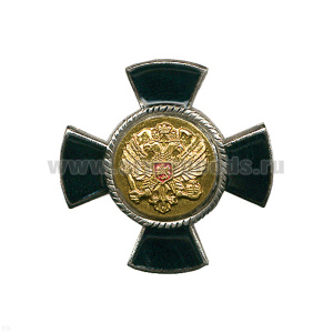 Значок мет. Крест черн. с орлом РФ