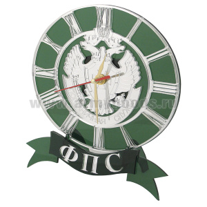 Часы сувенирные на подставке ФПС (цветной п/прозрачный пластик, зеркальные эл-ты)