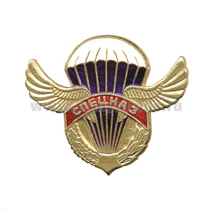 Значок мет. Спецназ (крылья с парашютом) лат.