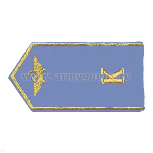 Погоны гражд. авиации, вышит. металлиз. нитью, голуб. "К" (5-тиугол.)