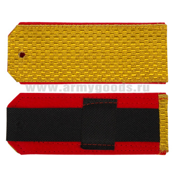 Погоны парад. зол. мет. Следственный комитет красн. кант (с хлястиком) 4,5х12см