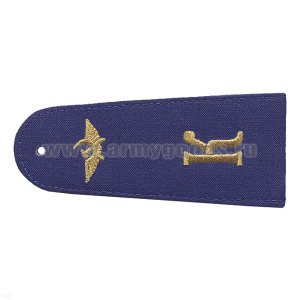 Погоны гражд. авиации, вышит. металлиз. нитью, синие "К" с закругленными краями
