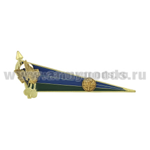 Флажок на берет неуст. (уголок) мет. ВДВ бол. (флаг ВДВ с орлом ВДВ и стрелами  и эмбл. ВДВ) без гвардейской ленты