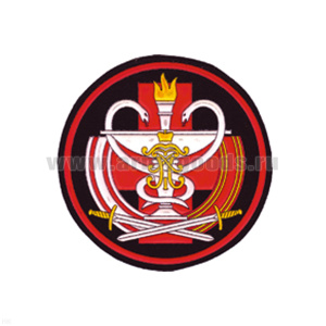 Шеврон пластизолевый ВМедА (военно-медицинская академия) черн. (кругл.)