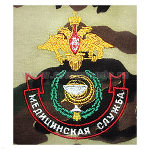 Футболка с вышивкой на груди Медицинская служба, зел. КМФ