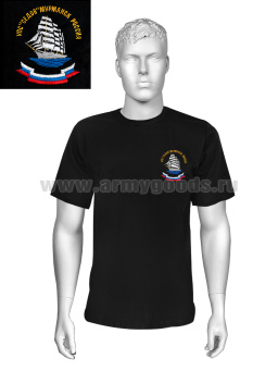 Футболка с вышивкой на груди УПС "Седов" Мурманск Россия, черная