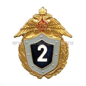 Значок мет. Классность неуст. ряд. сост. ВС (щит син.) 2 класс