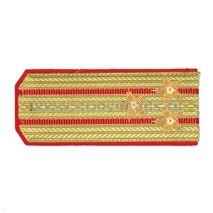 Погоны парадные золотые (шелк) с 2 красн. просв., вышит. канителью (полковник)