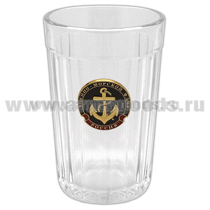 Стакан стеклянный граненый с накладкой ВМФ