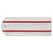 Погоны белые (2 красн. пр) без канта (Полиция на белую рубашку) нов/обр 12 см (пластик)