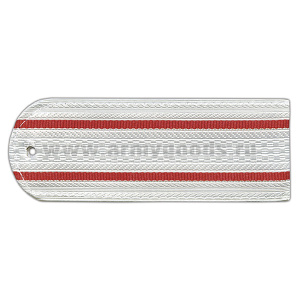 Погоны белые (2 красн. пр) без канта (Полиция на белую рубашку) нов/обр 12 см (пластик)