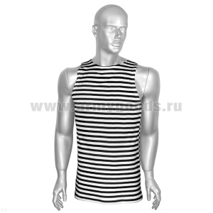 Майка-тельняшка кулирка черная (р-ры с 44 по 60)