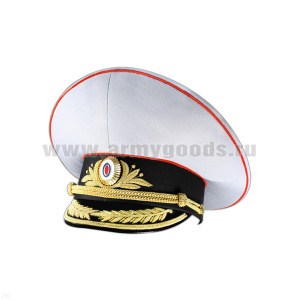 Фуражка Ручная вышивка канитель (3% золото) Полиция ген. парадная