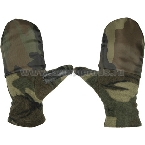 Рукавицы-перчатки с обрез. пальцами (флисовые одинарные) 4-х цветные зеленые