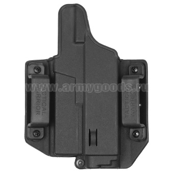 Кобура поясная под пистолет Глок с отделением под фонарик (ударопрочный полиамид) черная