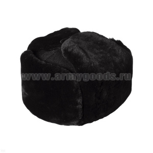 Шапка нат. мех (овчина) черная, верх - сукно