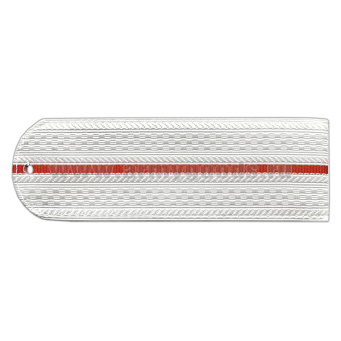 Погоны белые (1 красн. пр) без канта (Полиция на белую рубашку) нов/обр (на пластике)