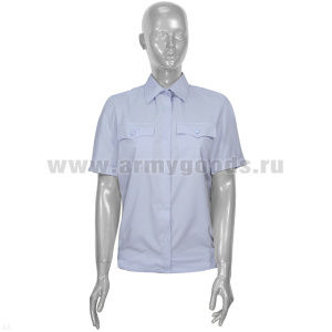 Рубашка форм. офиц. женская (кор.рук.) бледно-голубая Полиция