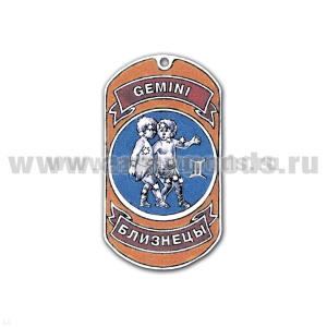 Жетон (нерж. ст., эмал.) сер. Знаки Зодиака (близнецы)