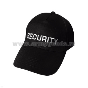 Бейсболка черная вышитая Security (белая нить)