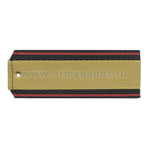 Погоны черн. красный кант с нашитым латунным галуном (старшина) на пластике