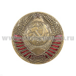 Значок мет. Герб СССР (d = 58 мм) лат., на закрутке