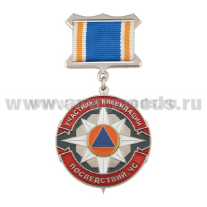 Медаль Участнику ликвидации последствий ЧС (на прямоуг. планке (лента)