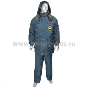 Костюм зим. МЧС (ГПС) серо-синий "морская волна" (ткань Rip-Stop) 