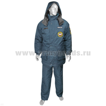 Костюм зим. МЧС (ГПС) серо-синий "морская волна" (ткань Rip-Stop) 