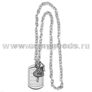 Жетон на цепочке сувен. бол. (Китай) Сердце и меч