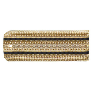 Погоны крем. 2 черн. пр. (на пластике)