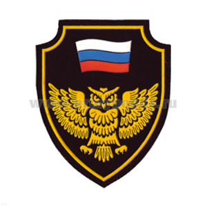 Шеврон пластизолевый (щит с совой и флагом)