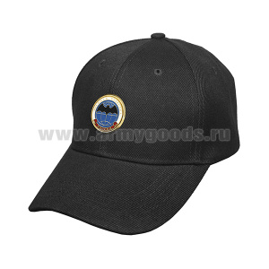 Бейсболка простая черная с мет. накладкой Военная разведка (лет. мышь)