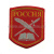 Шеврон тканый КК (книга, перо и шпага) 5-уг. (красн.)