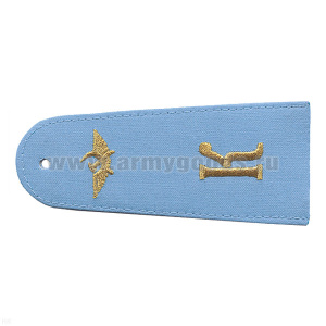 Погоны гражд. авиации, вышит. металлиз. нитью, голуб. "К"  (с закругленными краями)