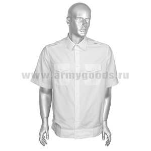 Рубашка форм. мужская (кор.рук.) белая Речфлот (с хлястиками для погончиков)