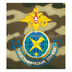 Футболка с вышивкой на груди Топографическая служба, зел. КМФ