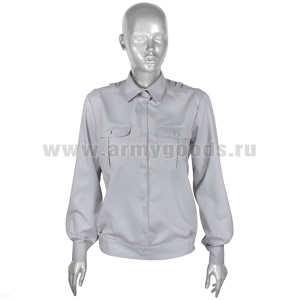 Рубашка форм. офиц. женская (дл.рук.) серая ФСИН