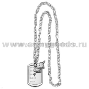 Жетон на цепочке сувен. бол. (Китай) 2 сердца (R N) и стрела