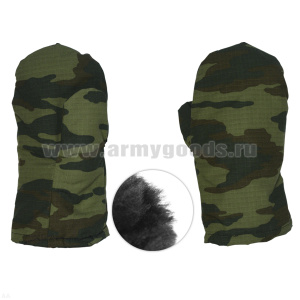 Рукавицы тканевые "флора" (нат.мех)