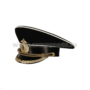Фуражка ВМФ Севастопольская Кап Куз черная (7 см) мет. фурн.