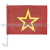 Флажок на автомобильном флагштоке красный с желтой звездой