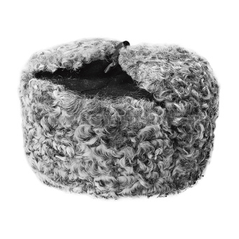 Шапка каракуль серый (без козырька) верх - иссиня-черное сукно (ФСБ офиц)