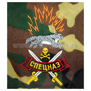 Футболка с вышивкой на груди Спецназ (взрыв) зел. КМФ