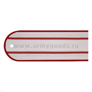 Погоны белые (крап. кант) 2 крап. пр. (ФСИН на белую рубашку) пластик