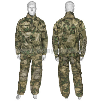 Костюм тактический ("мочалка") с защитными вставками "мох" (A-TACS FG)