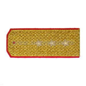 Погоны парадные золотые (металлиз.) с красн. кантом, вышит. канителью (ст. прапорщик)