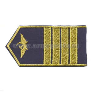 Погоны гражд. авиации, вышит. металлиз. нитью, синие (4 узк. лычки)
